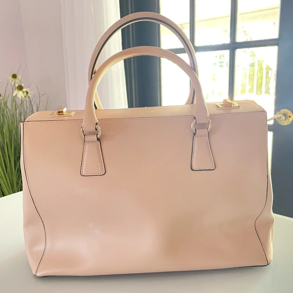 VITTORIA NAPOLI Women's Made In Italy Blush Pink Leather Satchel Handbag New - Picture 2 of 8